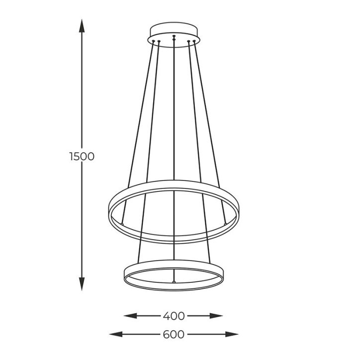 Lampada a sospensione nera design, Kubra, 50W, bianco regolabile tra caldo e freddo LED