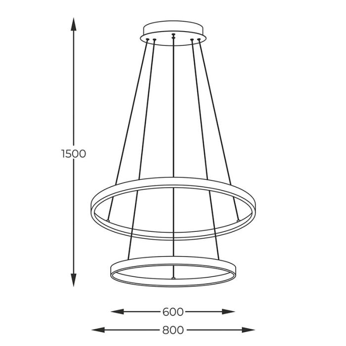 Lampada a sospensione nera design, Kubra, 60W, bianco regolabile tra caldo e freddo LED
