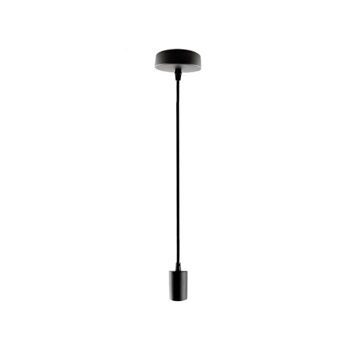 Lampada a sospensione senza paralume nera moderna, Rika