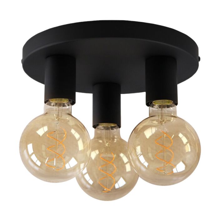 Lampada da soffitto nera moderna, Rami