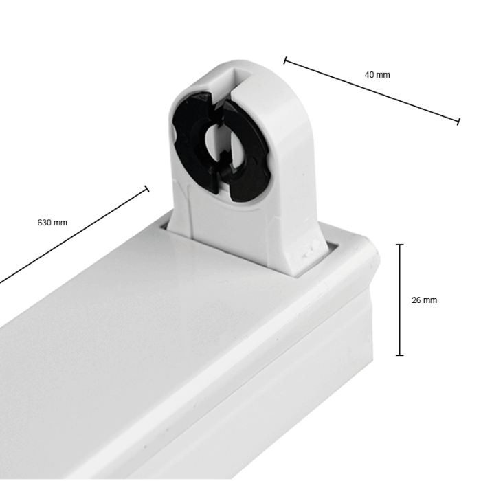 Plafoniera neon da 60 cm Robo - per 1 TL - IP22
